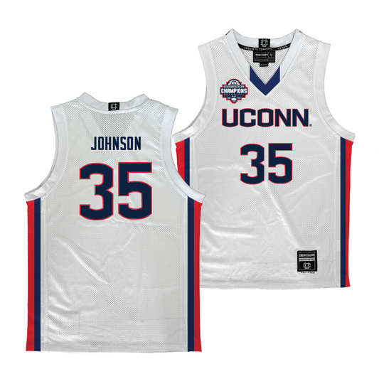 PRE-ORDER: UConn Men's Basketball National Champions White Jersey - Samson Johnson | #35