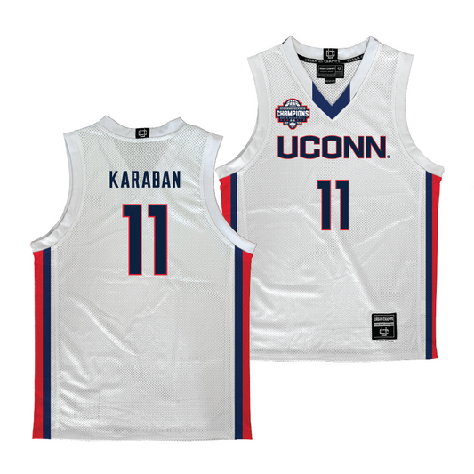 PRE-ORDER: UConn Men's Basketball National Champions White Jersey - Alex Karaban | #11