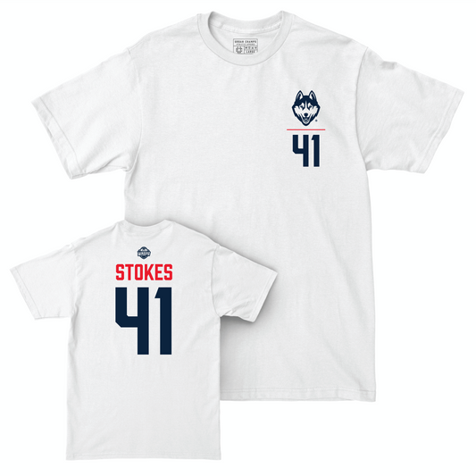 Legacy Collection: UConn Women's Basketball White Logo Comfort Colors Tee - Kiah Stokes | #41