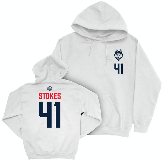 Legacy Collection: UConn Women's Basketball White Logo Hoodie - Kiah Stokes | #41