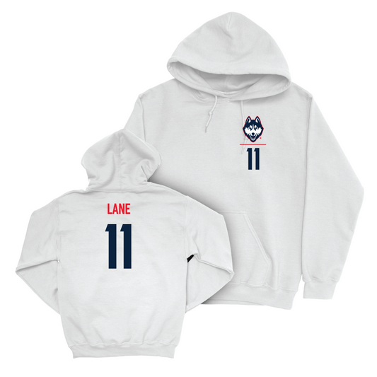 UConn Baseball Logo White Hoodie  - Connor Lane