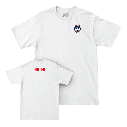 UConn Women's Track & Field Logo White Comfort Colors Tee  - Emily Miller