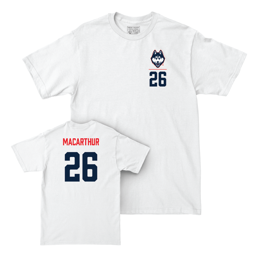 UConn Baseball Logo White Comfort Colors Tee  - Grant MacArthur