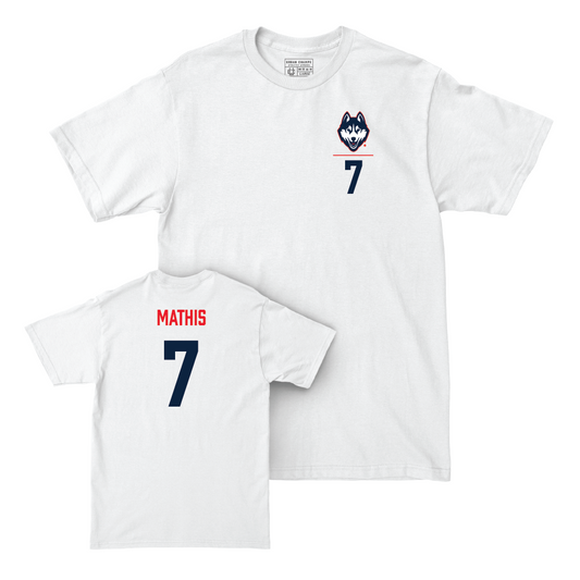 UConn Women's Soccer Logo White Comfort Colors Tee  - Naomi Mathis