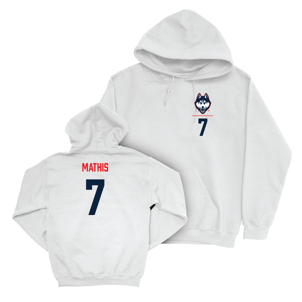 UConn Women's Soccer Logo White Hoodie  - Naomi Mathis