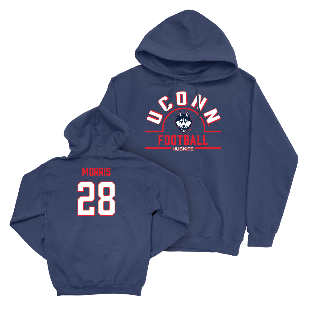 UConn Football Arch Navy Hoodie   - Jon Morris