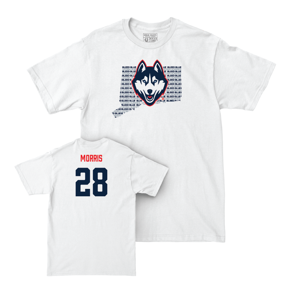 Football White Bleed Blue Comfort Colors Tee   - Jon Morris