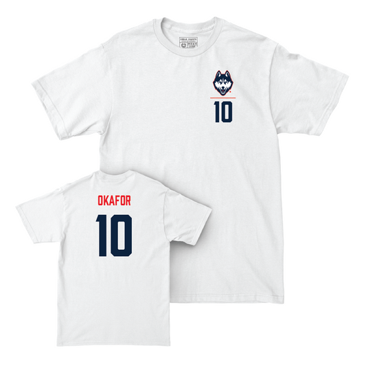 UConn Women's Soccer Logo White Comfort Colors Tee - Chioma Okafor | #10