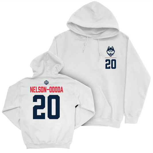 Legacy Collection: UConn Women's Basketball White Logo Hoodie - Olivia Nelson-Ododa | #20