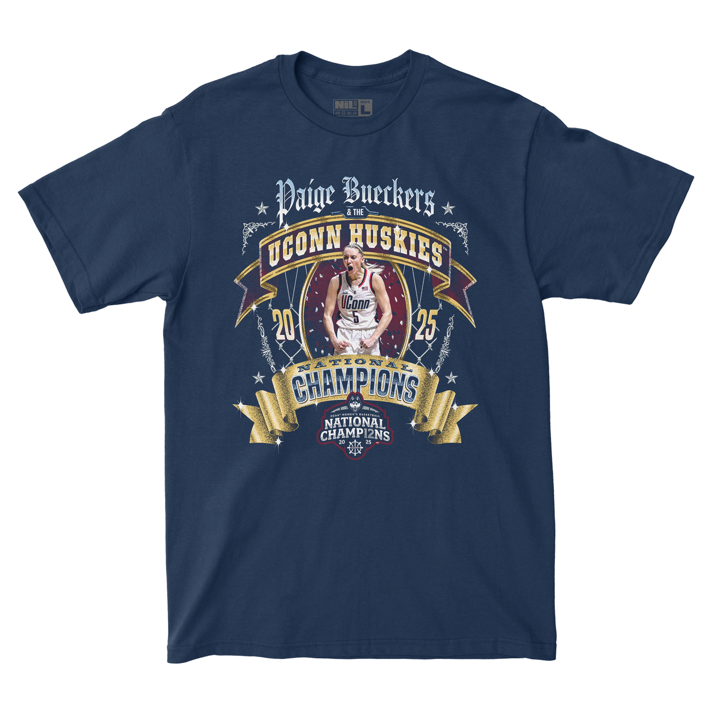 UConn Women's Basketball National Champions Ribbon Tee - Paige Bueckers