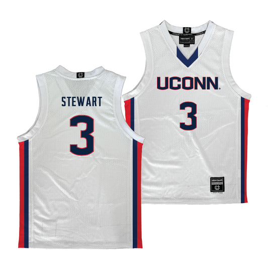 UConn Men's Basketball White Jersey - Jaylin Stewart | #3