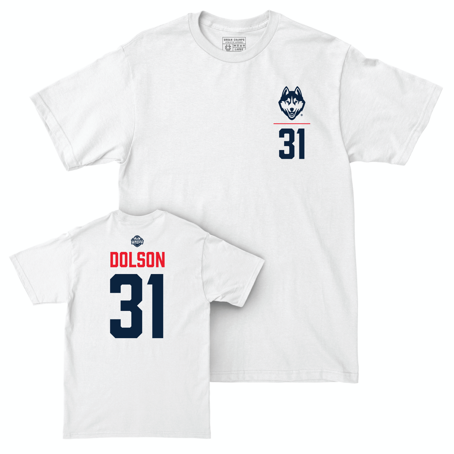 Legacy Collection: UConn Women's Basketball White Logo Comfort Colors Tee - Stefanie Dolson | #31