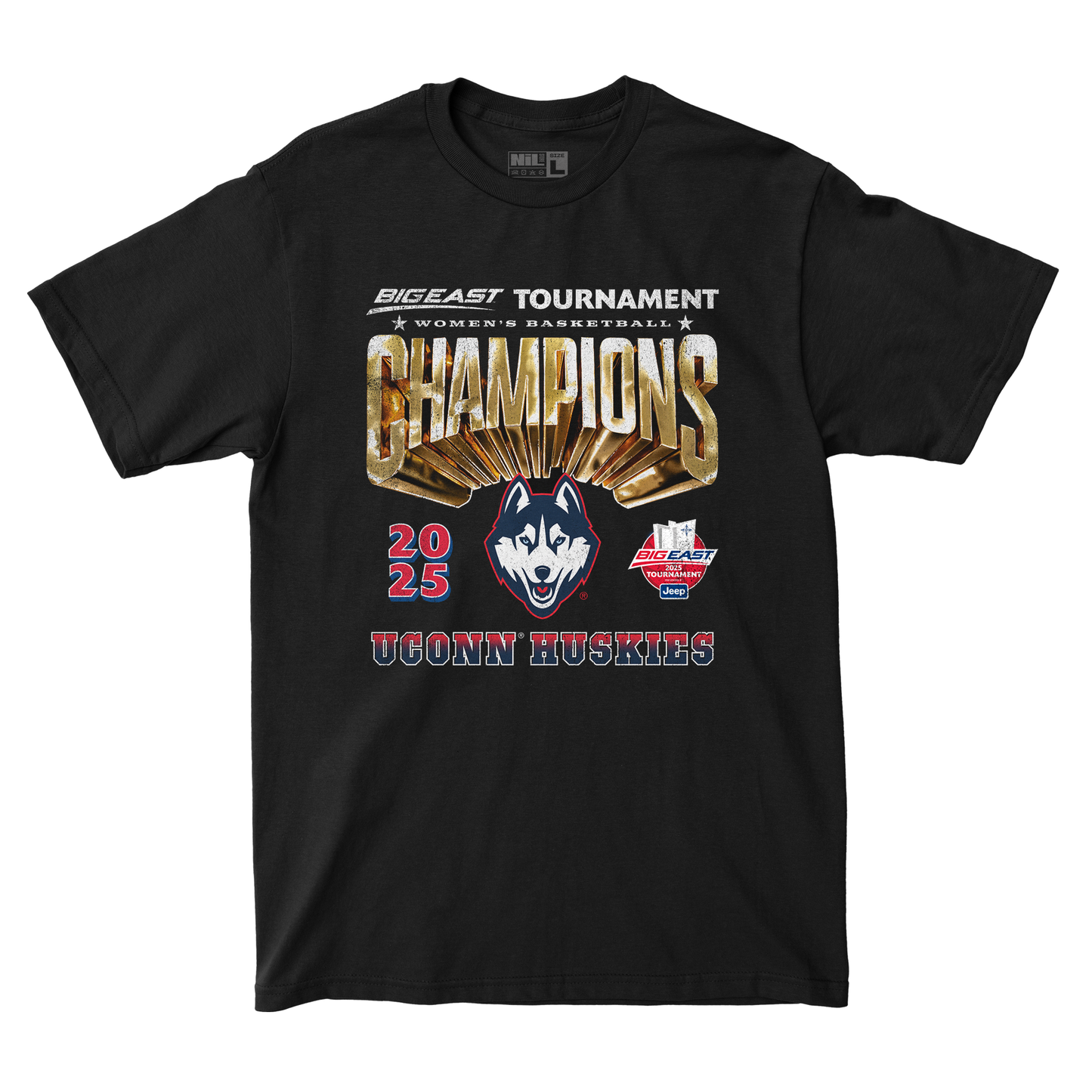 UConn Women's Basketball 2024-25 Big East WBB Tournament Champions Streetwear Tee