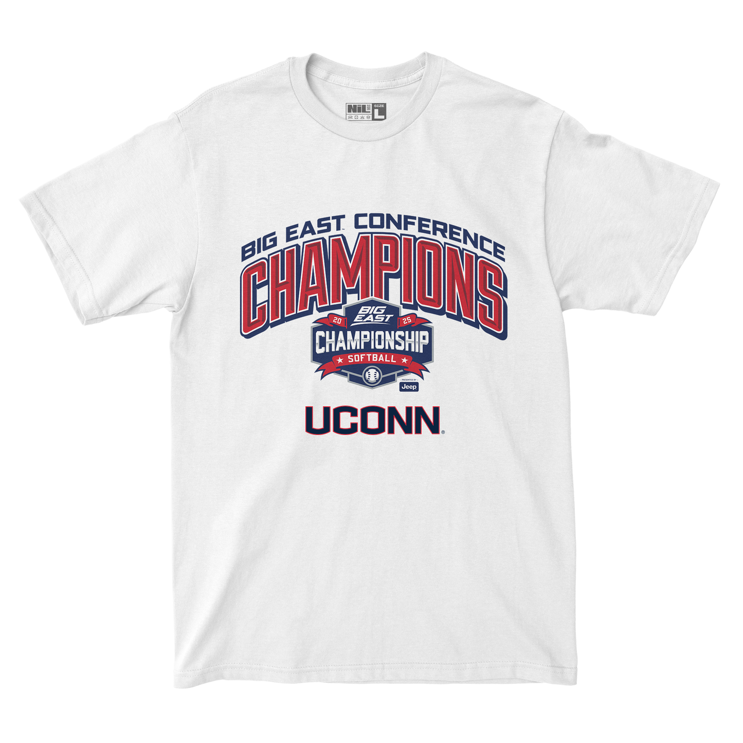UConn Softball 2025 Tournament Champions White Tee