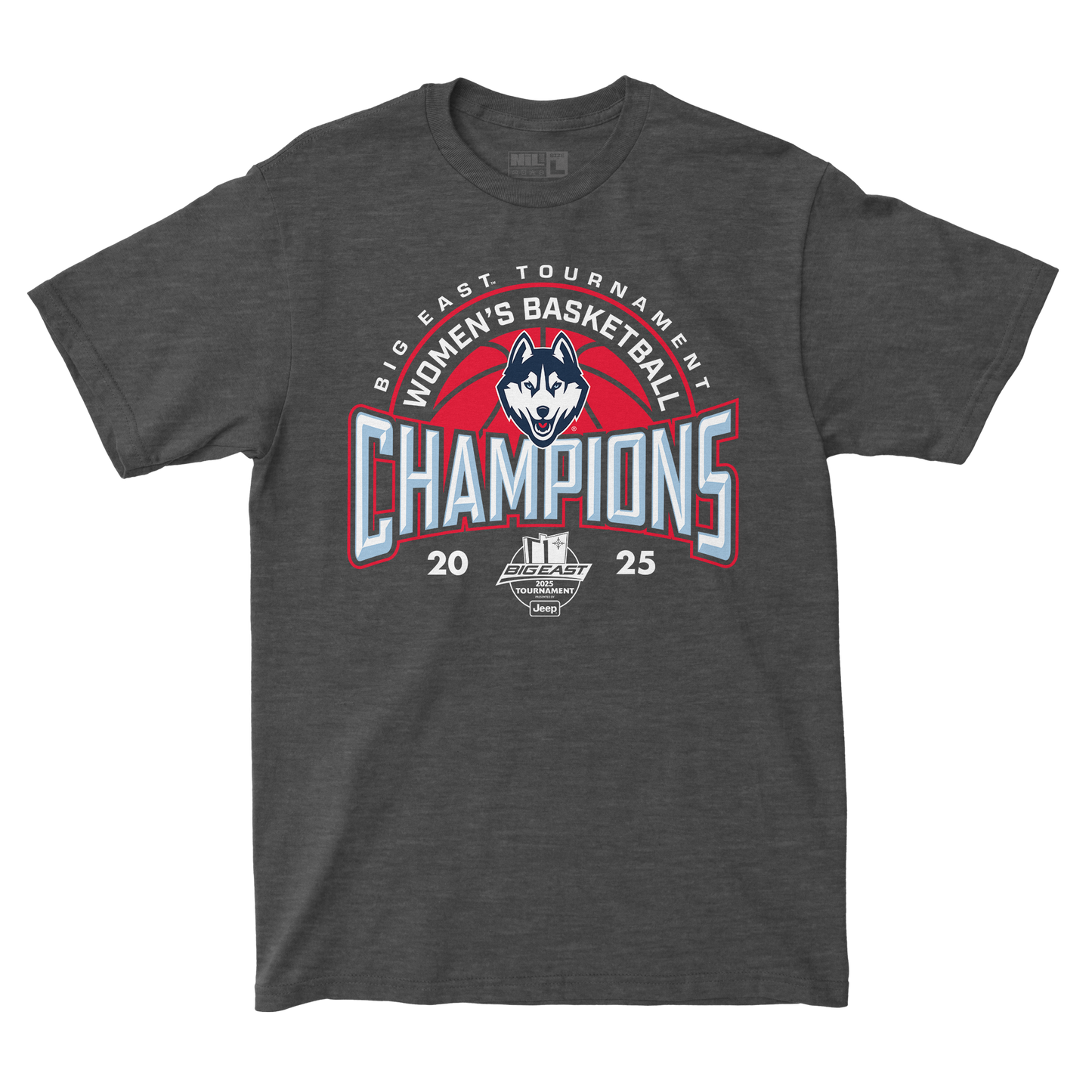 UConn Women's Basketball 2024-25 Big East WBB Tournament Champions Locker Room Tee