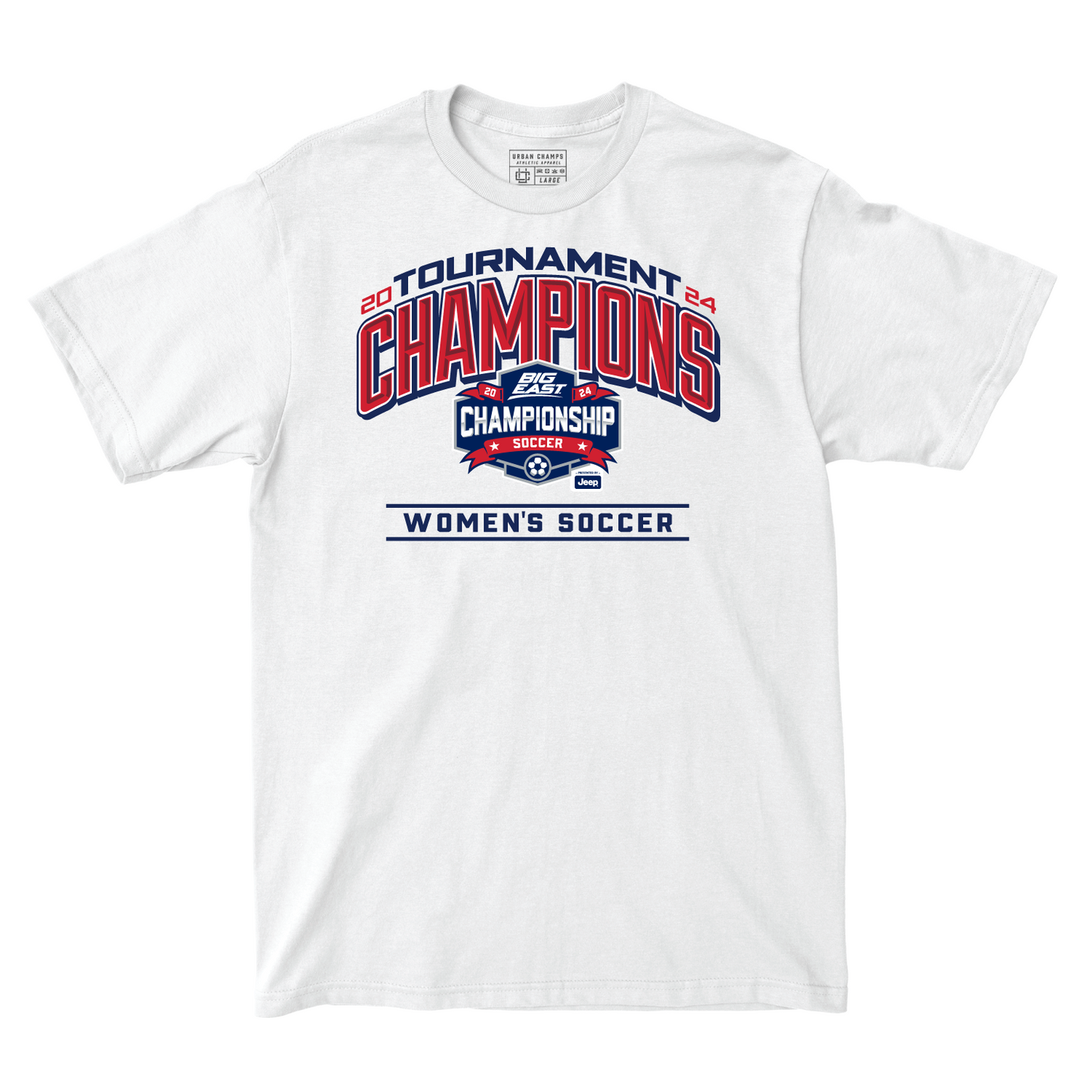 UConn Women's Soccer 2024 Tournament Champions White Tee