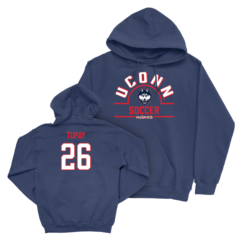 UConn Men's Soccer Arch Navy Hoodie  - Alex Tupay