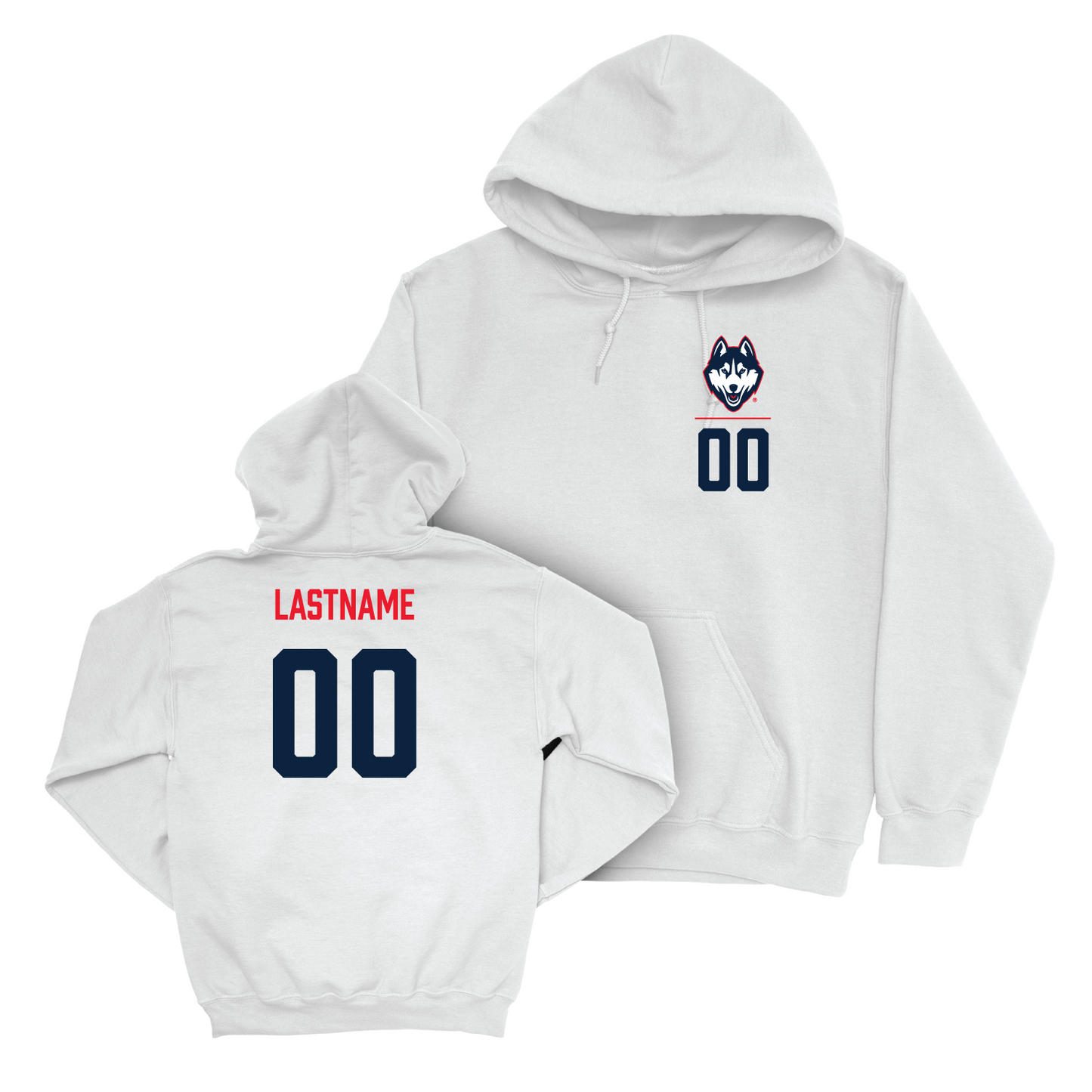 UConn Baseball Logo White Hoodie  - Jack Sullivan