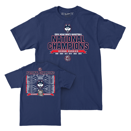 UConn MBB 2024 National Champions Bracket Navy T-shirt by Retro Brand
