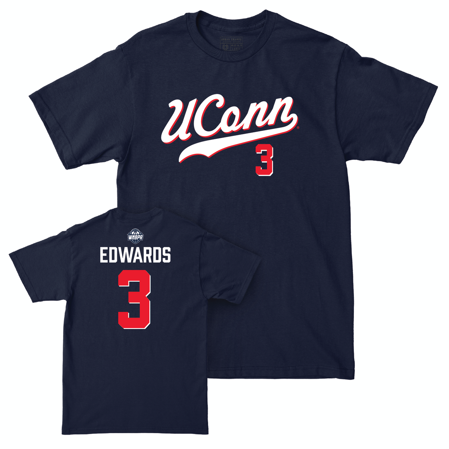 Legacy Collection: UConn Women's Basketball Navy Script Tee - Aaliyah Edwards | #3