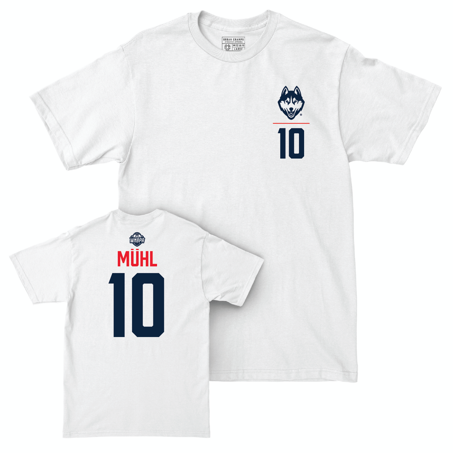 Legacy Collection: UConn Women's Basketball White Logo Comfort Colors Tee - Nika Mühl | #10