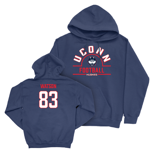 UConn Football Arch Navy Hoodie   - Xavier Watson