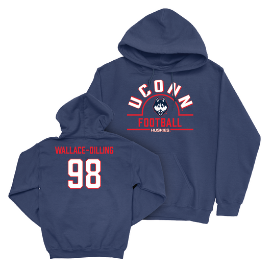 UConn Football Arch Navy Hoodie   - Nathaniel Wallace-Dilling