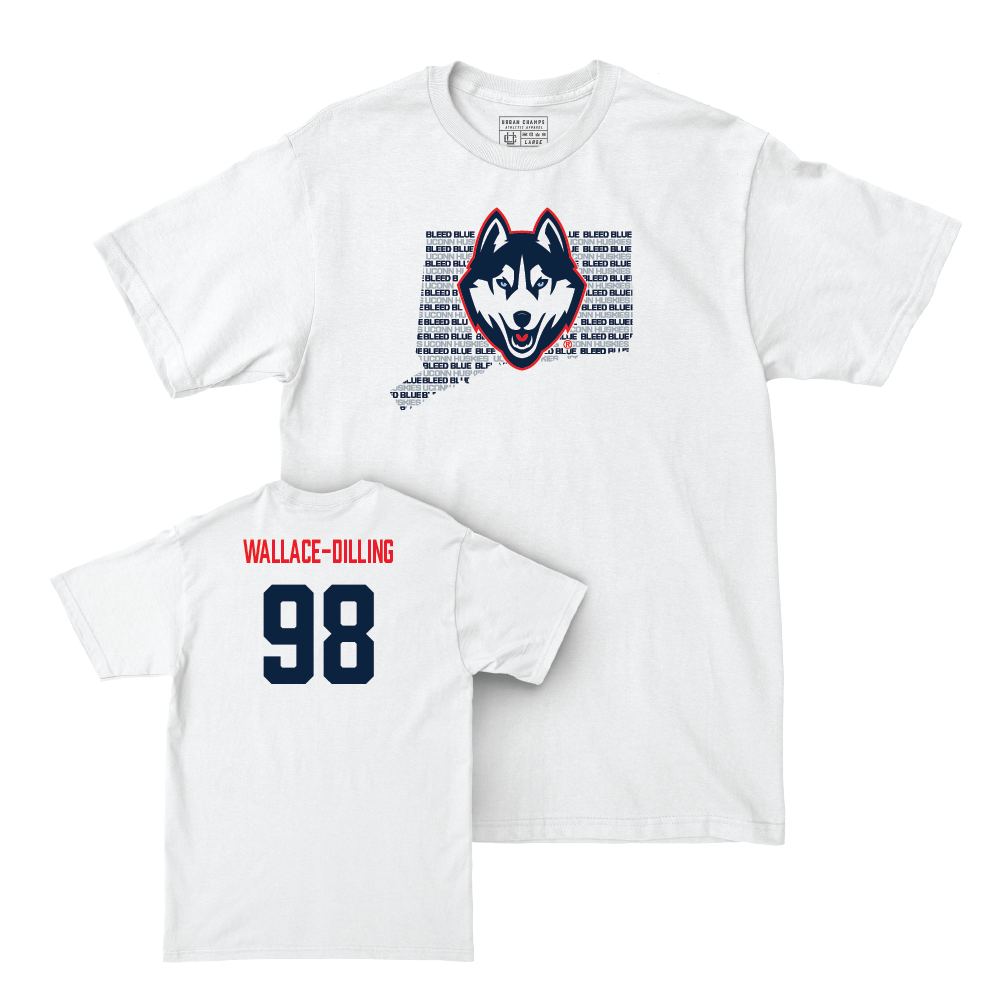 Football White Bleed Blue Comfort Colors Tee   - Nathaniel Wallace-Dilling