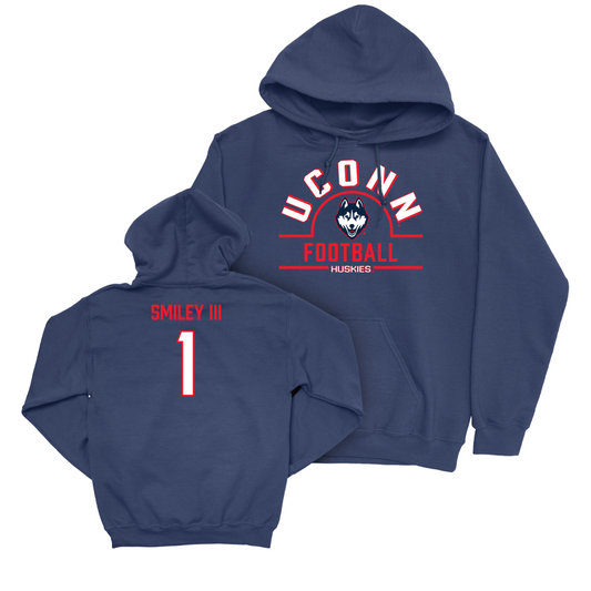 UConn Football Arch Navy Hoodie   - Ben Smiley III