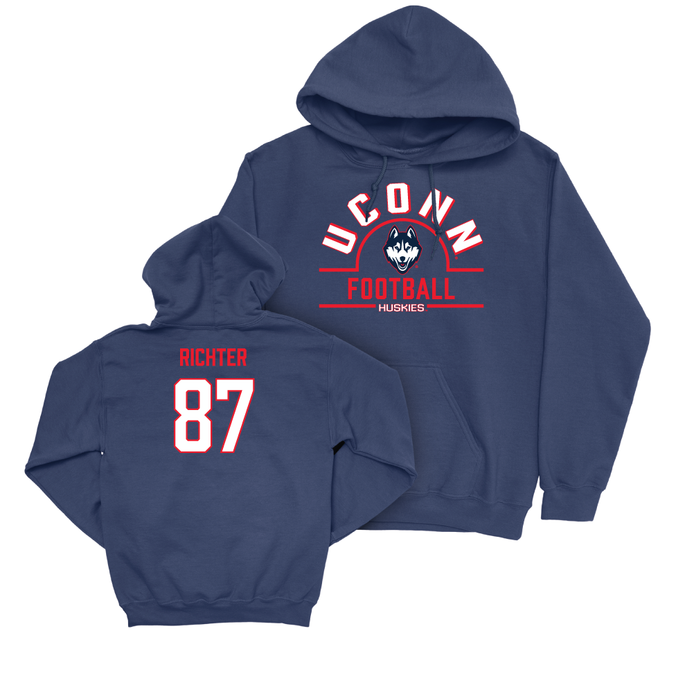 UConn Football Arch Navy Hoodie   - Clemens Richter