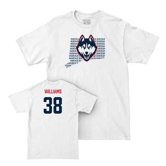 Football White Bleed Blue Comfort Colors Tee   - Jai Williams