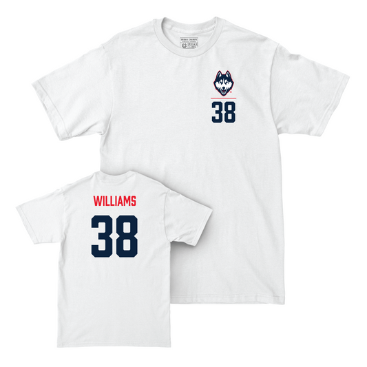UConn Football Logo White Comfort Colors Tee   - Jai Williams