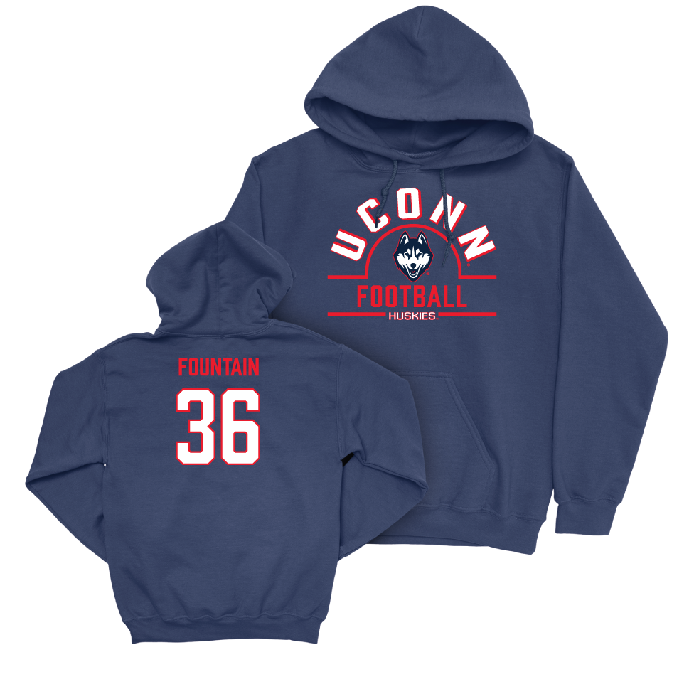 UConn Football Arch Navy Hoodie   - Chase Fountain