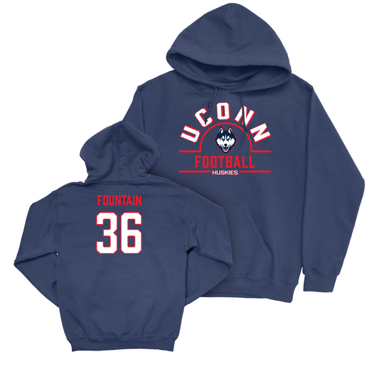 UConn Football Arch Navy Hoodie   - Chase Fountain