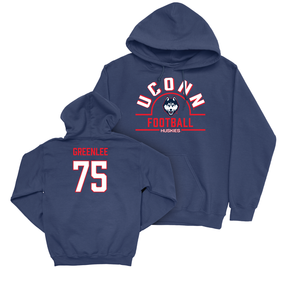 UConn Football Arch Navy Hoodie   - Hill Greenlee