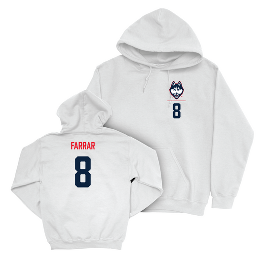 UConn Football Logo White Hoodie   - Ksaan Farrar