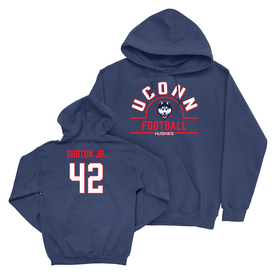 UConn Football Arch Navy Hoodie   - Michael Burton Jr.