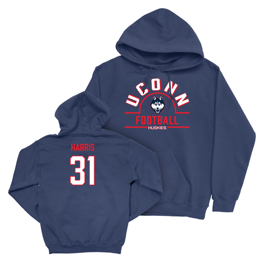UConn Football Arch Navy Hoodie   - Diandre Harris