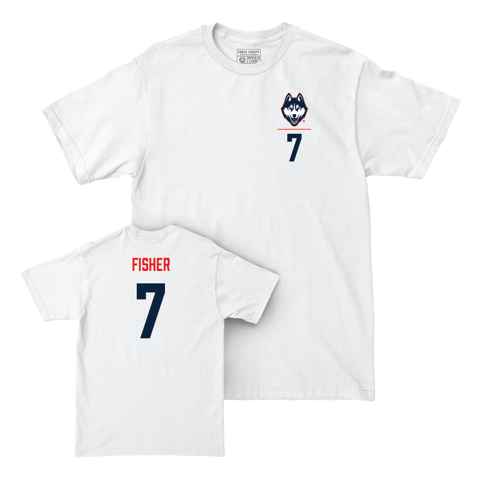 UConn Women's Basketball Logo White Comfort Colors Tee  - Kelis Fisher