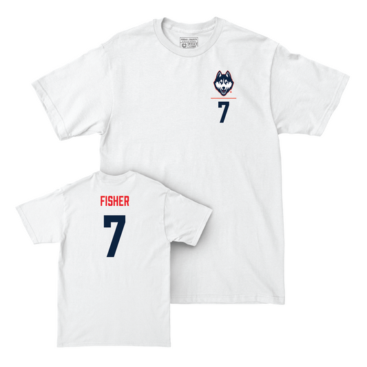 UConn Women's Basketball Logo White Comfort Colors Tee  - Kelis Fisher