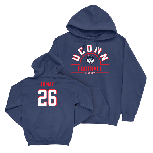 UConn Football Arch Navy Hoodie   - Jeremiah Lomax