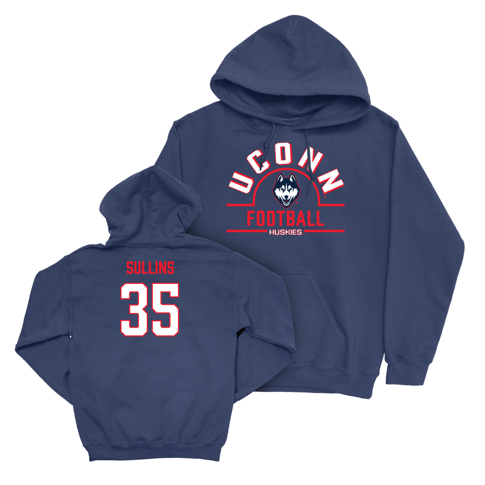 UConn Football Arch Navy Hoodie   - Spencer Sullins