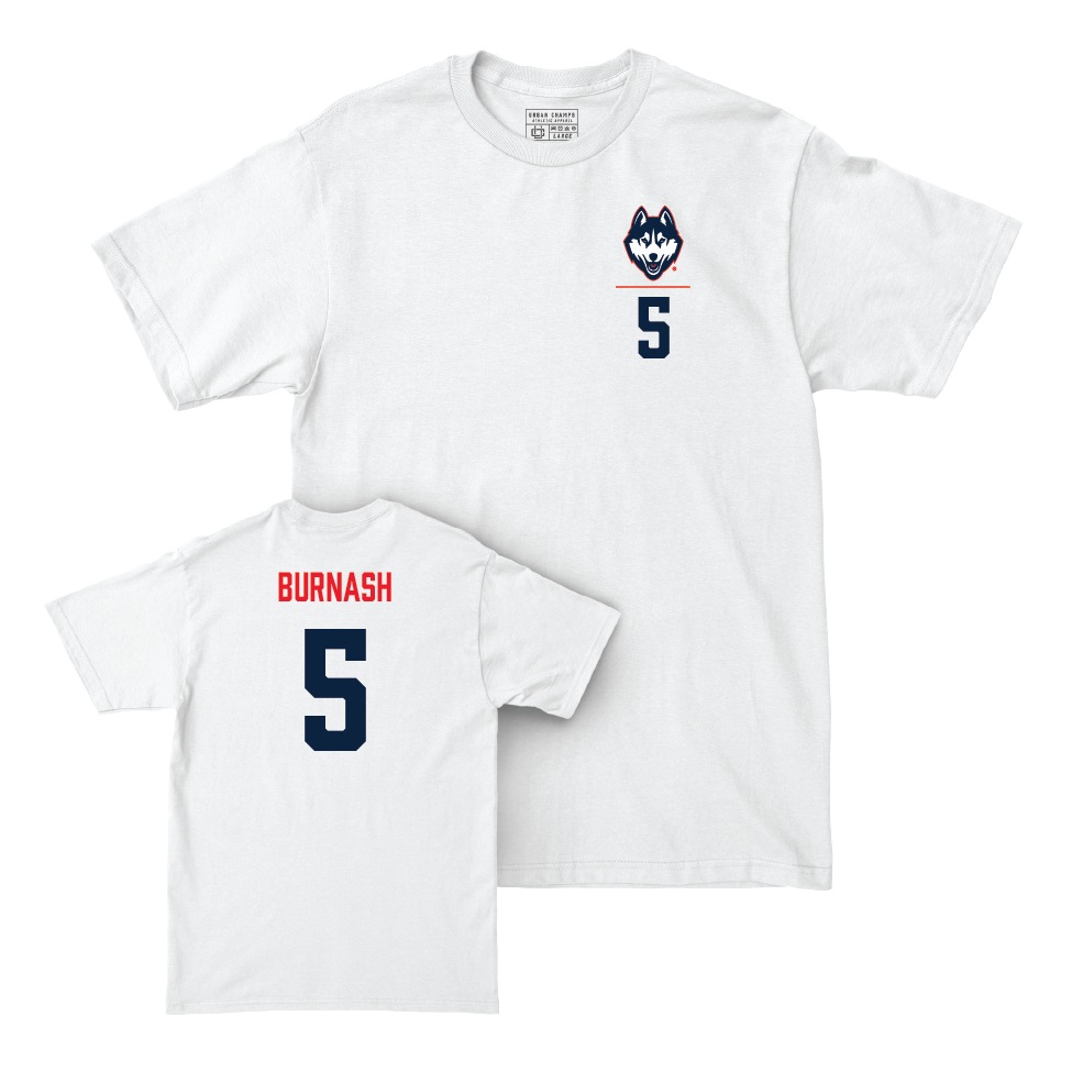 UConn Women's Lacrosse Logo White Comfort Colors Tee  - Karsyn Burnash