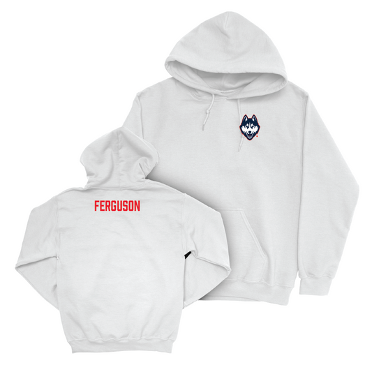 UConn Men's Track & Field Logo White Hoodie  - Andrew Ferguson