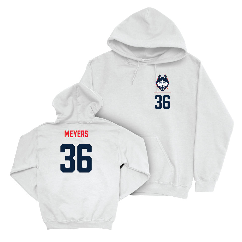 UConn Baseball Logo White Hoodie  - Paxton Meyers