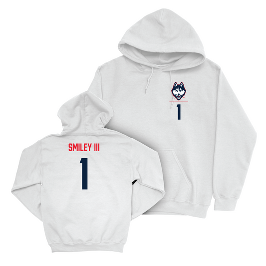 UConn Football Logo White Hoodie   - Ben Smiley III