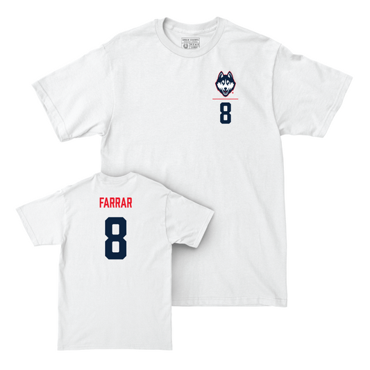 UConn Football Logo White Comfort Colors Tee   - Ksaan Farrar
