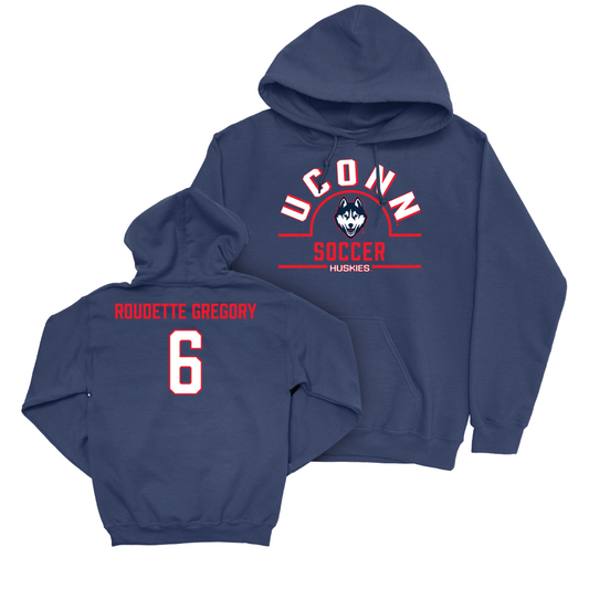 UConn Men's Soccer Arch Navy Hoodie   - Khaya Roudette Gregory