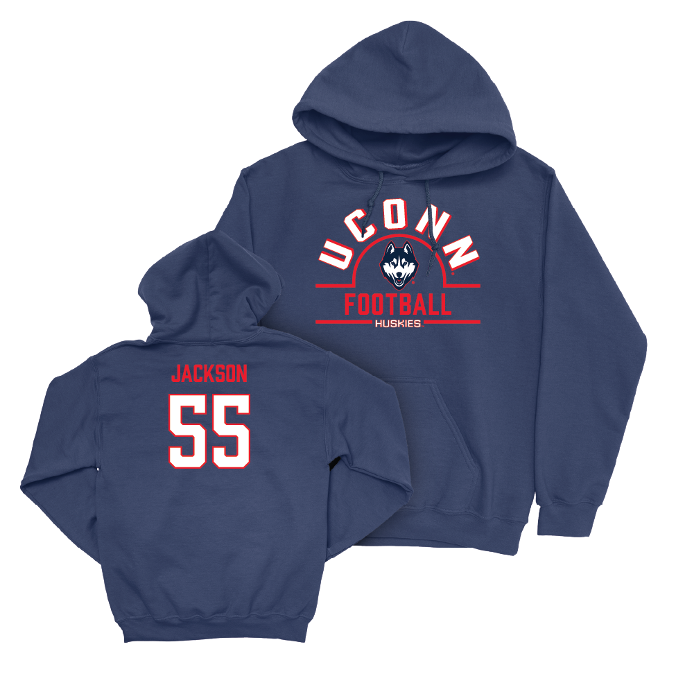 UConn Football Arch Navy Hoodie   - Vincent Jackson