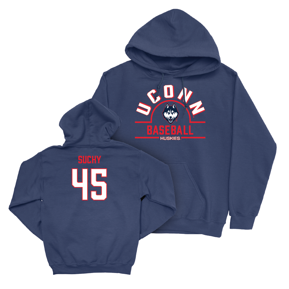 UConn Baseball Arch Navy Hoodie  - Cayden Suchy